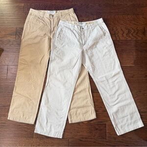 Lot of 2 Mountain Khakis Men’s Pants Flat Front Relaxed fit Tan 33x31(see Desc)